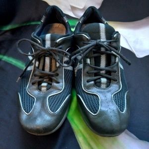 Hush Puppies lace-up Leather Sneakers Green Black Women's US 9